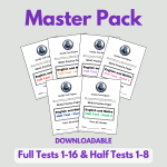 DOWNLOADABLE – Master Pack (Full Test Papers 1-16 & Half Test Papers 1-8) With Answers & Worked Solutions