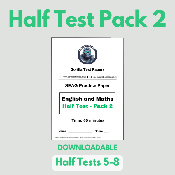 DOWNLOADABLE - Half Test Pack 2 (Half Test Papers 5-8) With Answers & Worked Solutions