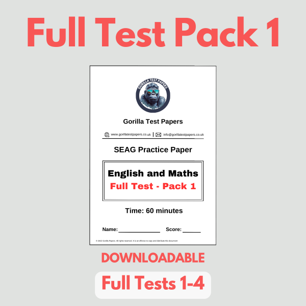 DOWNLOADABLE - Full Test Pack 1 (Full Test Papers 1-4) With Answers & Worked Solutions