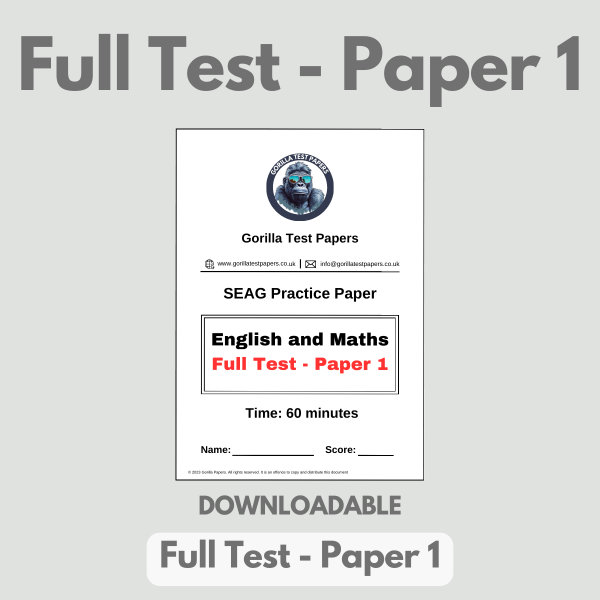 DOWNLOADABLE - Full Test 1 – Paper, Answers, Worked Solutions and Answer Sheet
